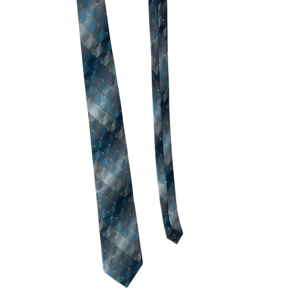 Vtg 80s Pierre Cardin Tie Geometric Diamond 100%‎ Silk Business Formal Modern